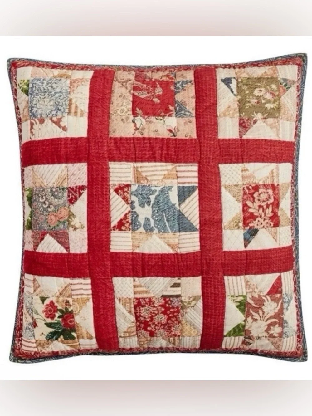 ❤️ Pottery Barn Emerson Patchwork Quilted Euro Pillow Cover – ONE ❤️
